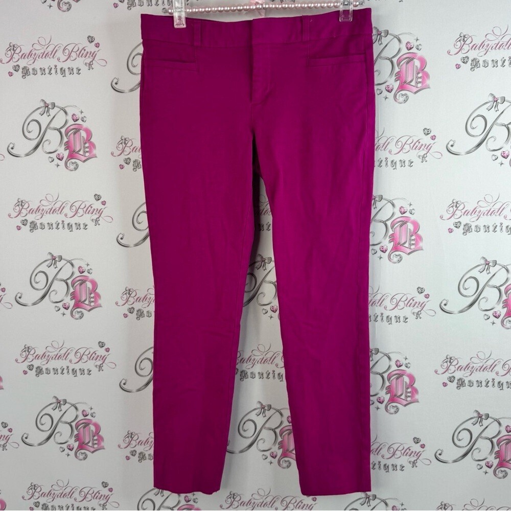 Banana Republic pants Sloan fit bright pink purple Fuchsia bottoms pockets